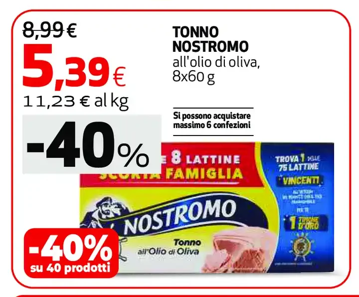 Tonno Nostromo all'olio di oliva