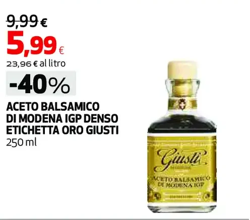 Aceto balsamico di Modena IGP denso etichetta oro Giusti