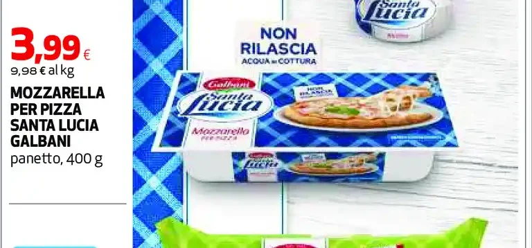 Mozzarella per pizza Santa Lucia Galbani