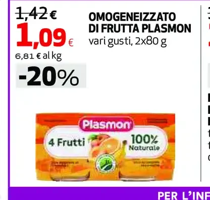 Omogeneizzato di frutta Plasmon