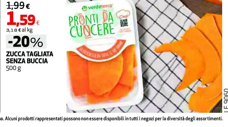 Zucca tagliata senza buccia