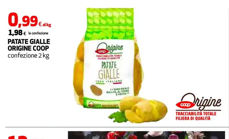 Patate gialle origine Coop