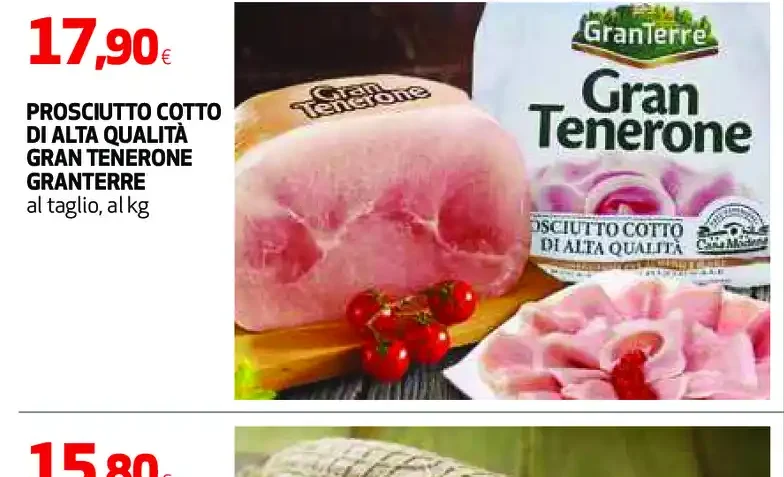 Prosciutto cotto di alta qualità Gran Tenerone GranTerre