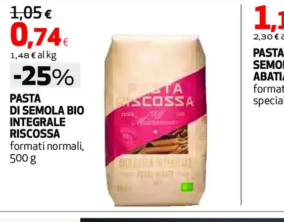 Pasta di semola bio integrale Riscossa