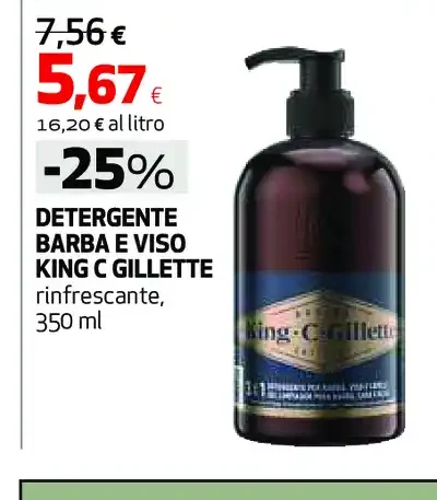 Detergente barba e viso King C Gillette