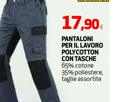 Pantaloni da lavoro polycotton con tasche