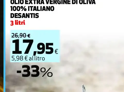 Olio extra vergine di oliva 100% italiano Desantis