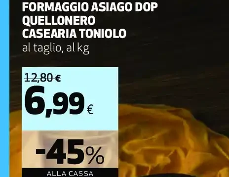 Formaggio Asiago DOP Quellonero Casearia Toniolo