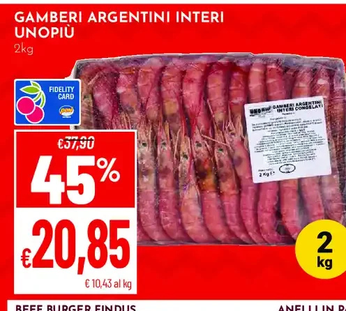 Gamberi argentini interi Unopiu