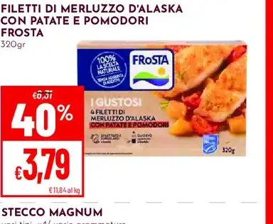 Filetti di merluzzo d'Alaska con patate e pomodori Frosta