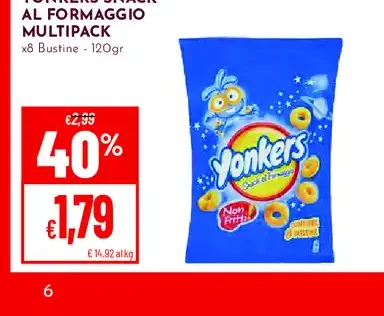 Yonkers snack al formaggio multipack