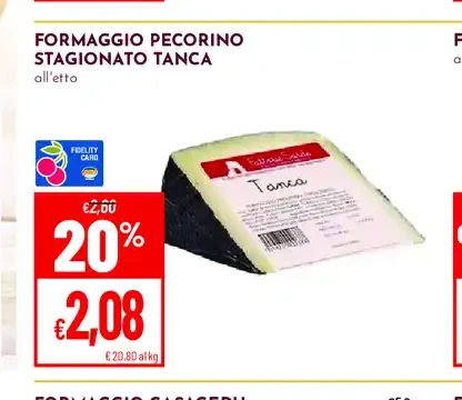Formaggio pecorino stagionato Tanca