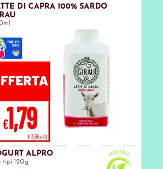 Latte di capra 100% sardo Girau