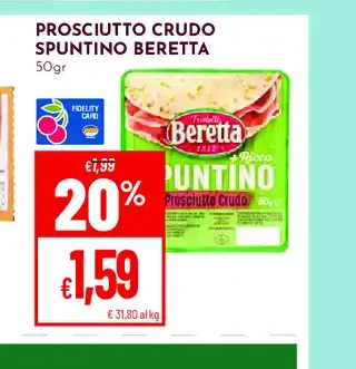 Prosciutto crudo Spuntino Beretta