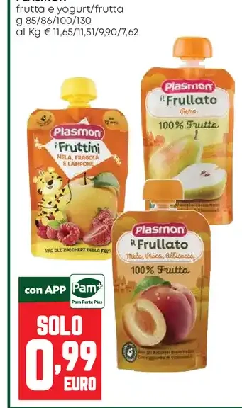 Pouches Plasmon frutta e yogurt/frutta
