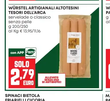 Würstel artigianali Altotesini Tesori dell'Arca