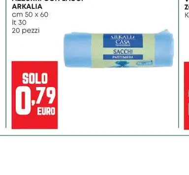 Sacchi immondizia azzurri con lacci