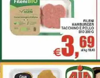 Hamburger tacchino e pollo bio