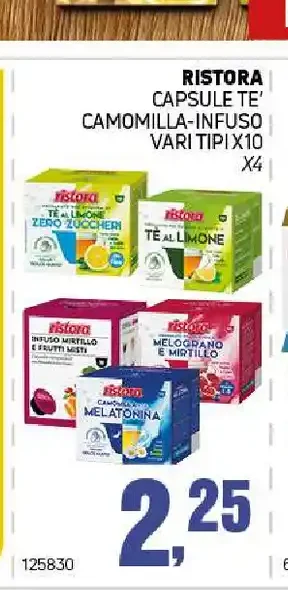 Tisane e infusi assortiti Ristora