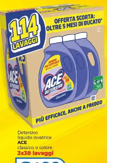 Detersivo liquido lavatrice Ace
