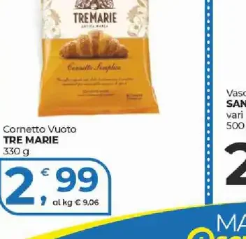 Cornetto vuoto Tre Marie
