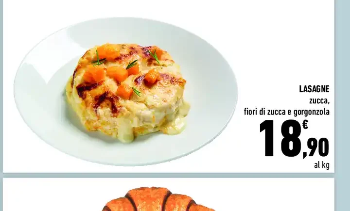 Lasagne zucca, fiori di zucca e gorgonzola