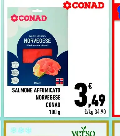 Salmone affumicato norvegese Conad
