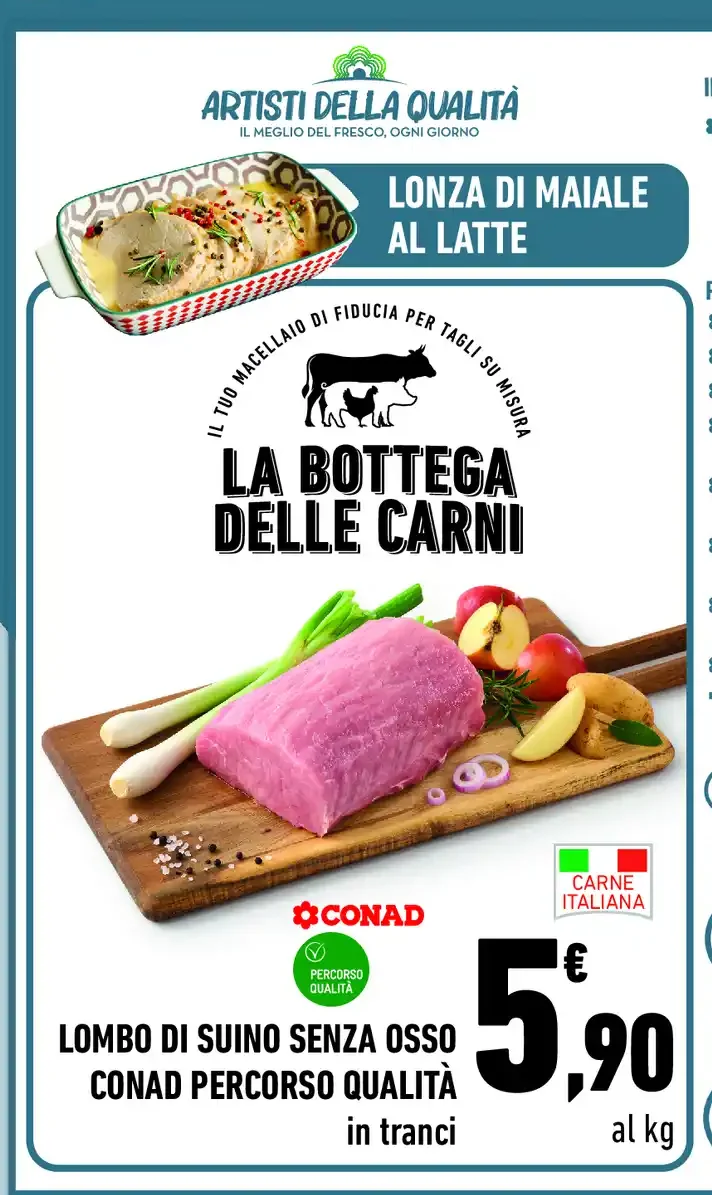 Lombo di suino senza osso Conad Percorso Qualità