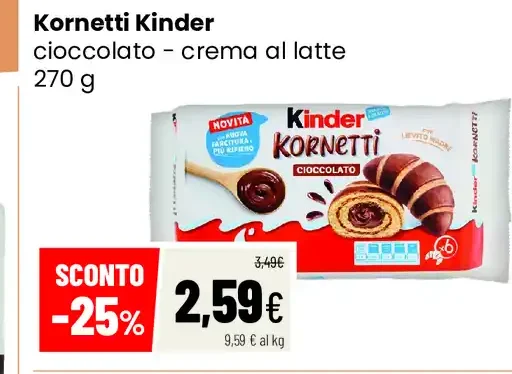 Kornetti Kinder cioccolato crema al latte