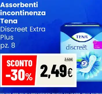 Assorbenti incontinenza Tena Discreet Extra Plus