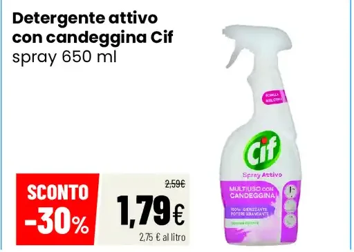 Detergente attivo con candeggina Cif