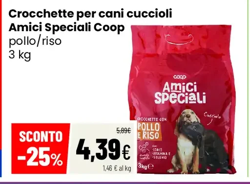 Crocchette per cani cuccioli Amici Speciali Coop