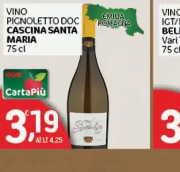 Vino Pignoletto DOC Cascina Santa Maria