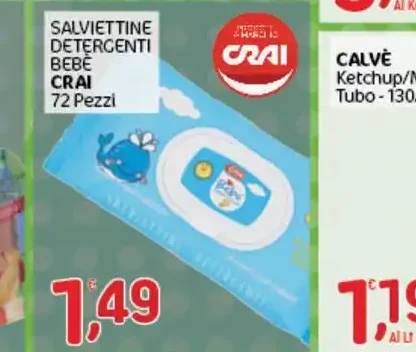 Salviettine detergenti Bebè Crai