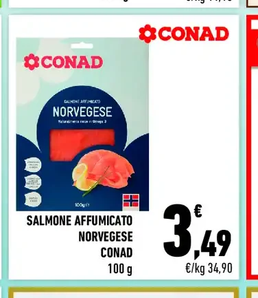 Salmone affumicato norvegese Conad