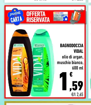 Bagnodoccia Vidal olio di argan muschio bianco