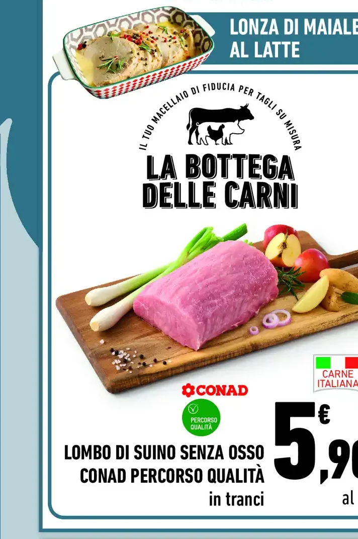 Lombo di suino senza osso Conad Percorso Qualità