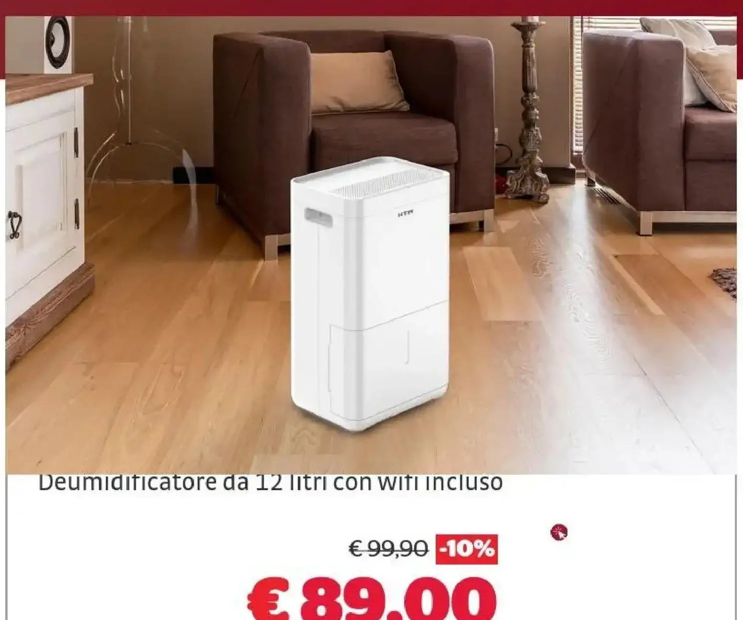 Deumidificatore da 12 litri con WiFi incluso
