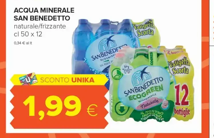 Acqua minerale San Benedetto naturale/frizzante