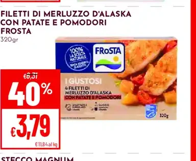 Filetti di merluzzo d'Alaska con patate e pomodori Frosta