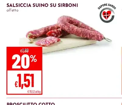 Salsiccia suino su spiedini