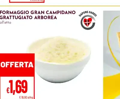 Formaggio Gran Campidano grattugiato Arborea