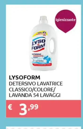 Lysoform detersivo lavatrice