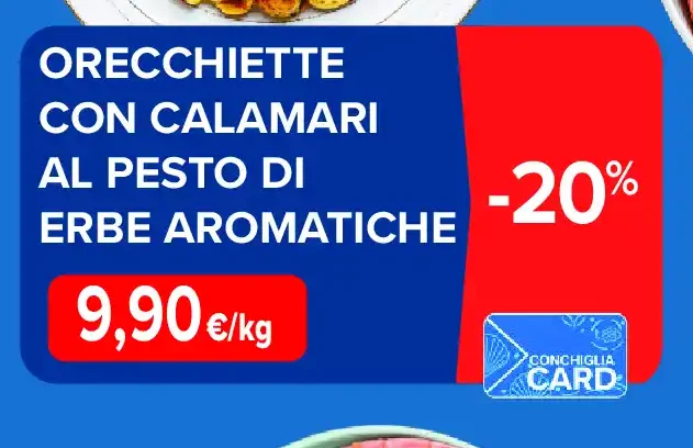 Orecchiette con calamari al pesto di erbe aromatiche