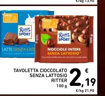 Tavoletta cioccolato Ritter senza lattosio