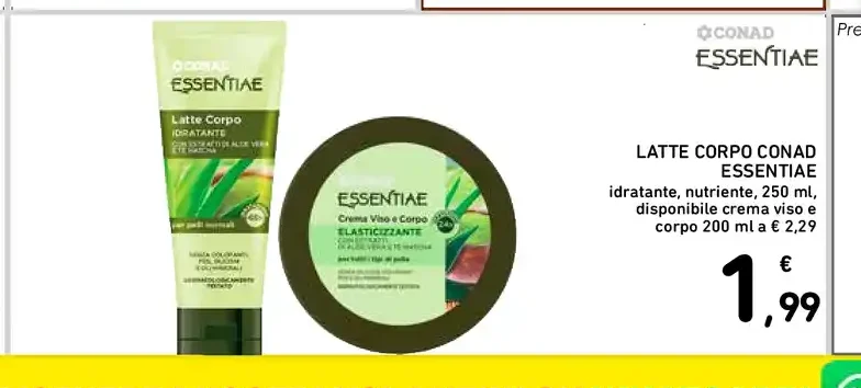 Latte corpo Conad Essentiae