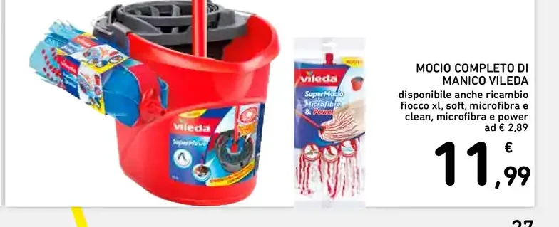 Mocio completo di manico Vileda