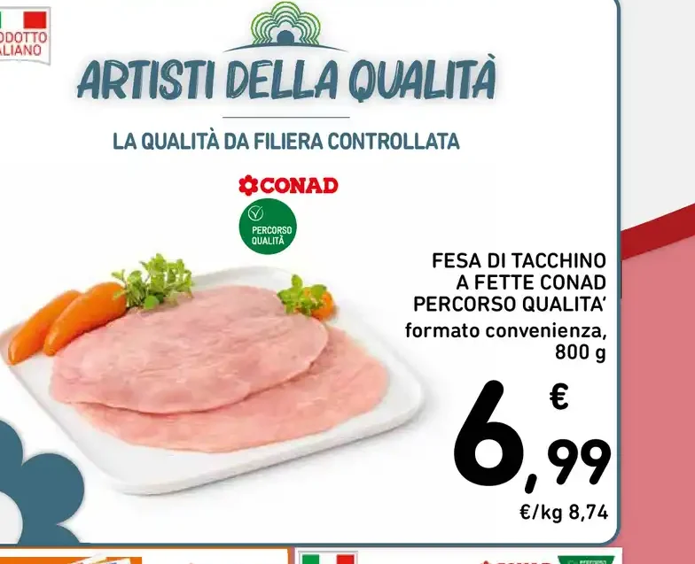 Fesa di tacchino a fette