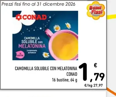 Camomilla solubile con melatonina Conad