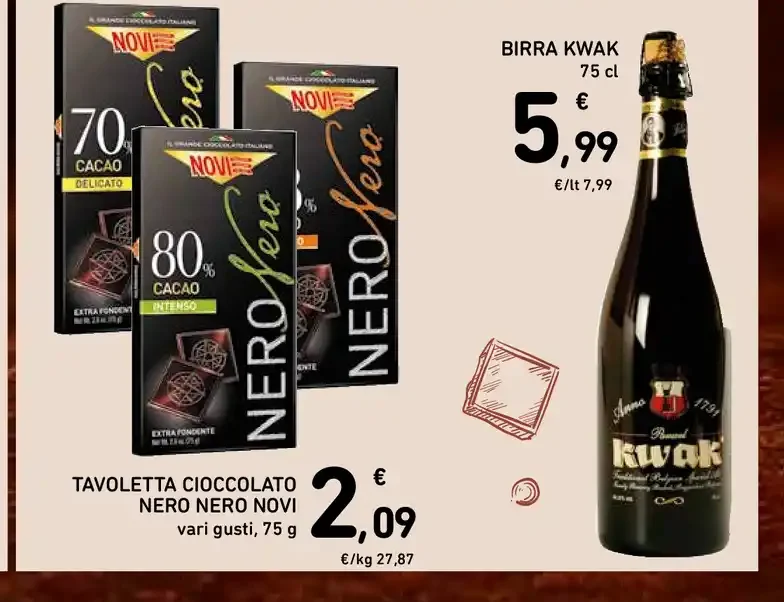 Tavoletta cioccolato Nero Nero Novi